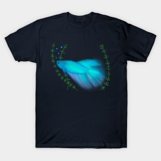 Betta Fish Light (Neon) blue 2 T-Shirt